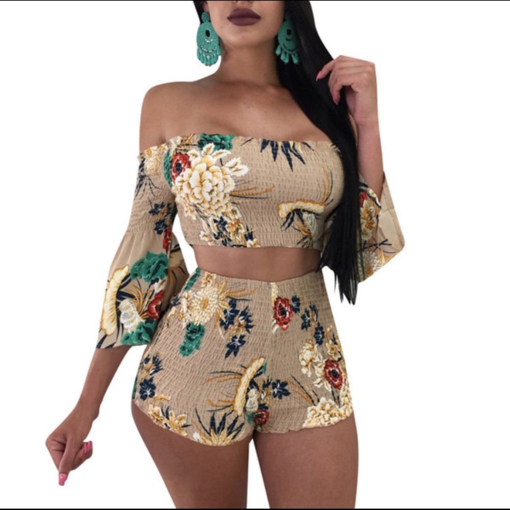 Floral Two-piece Short Set